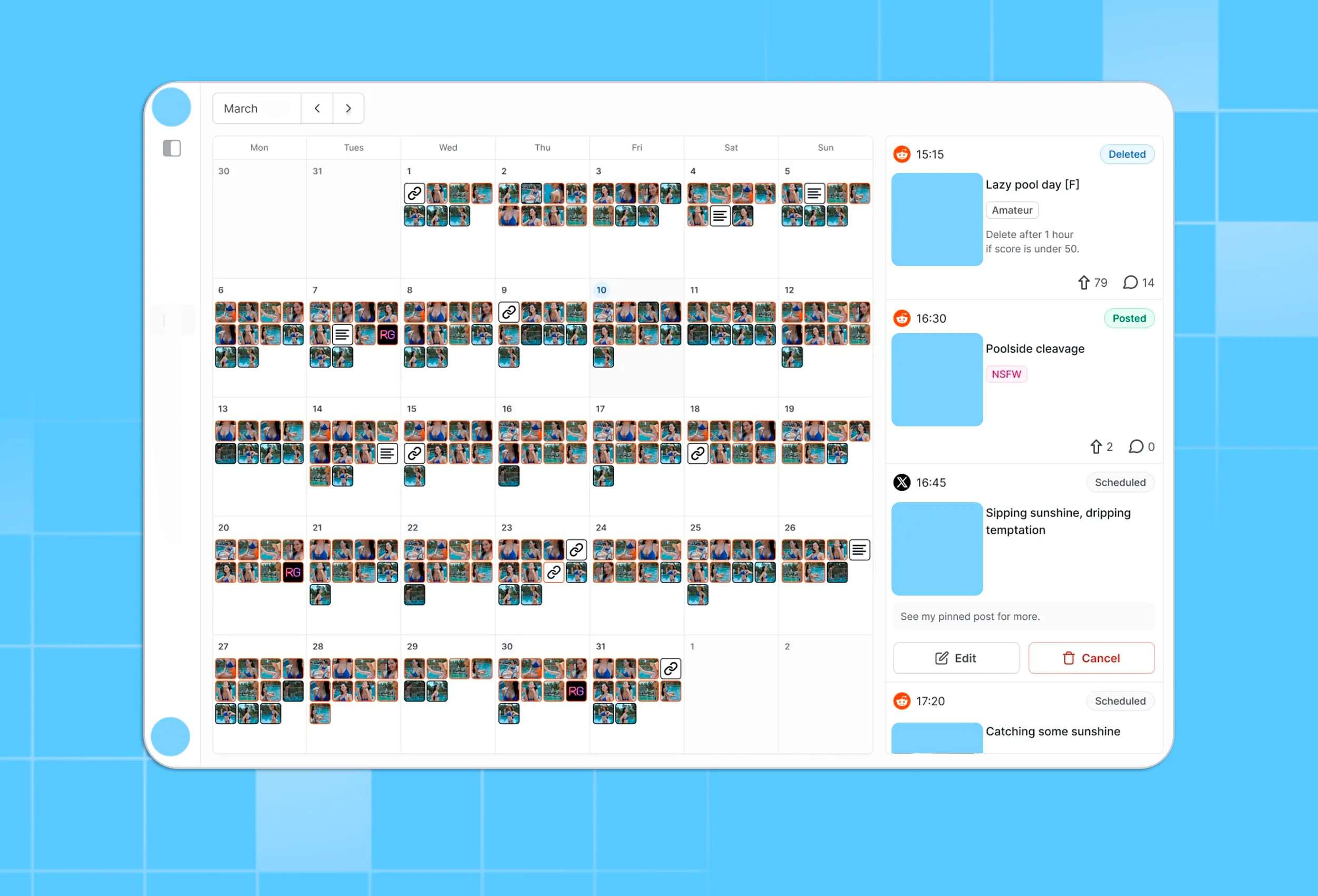 Example of a high-quality content calendar