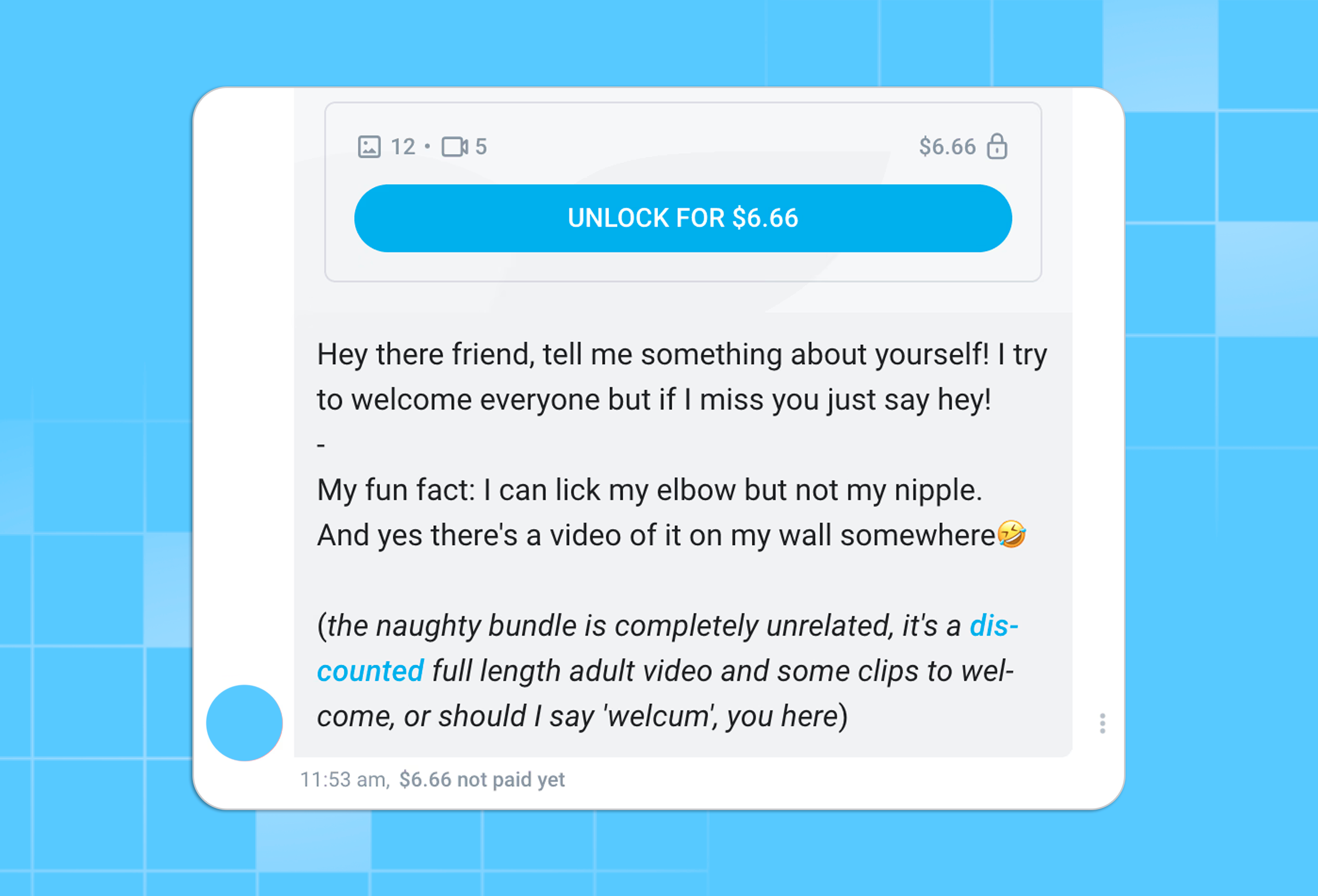 OnlyFans welcome message example