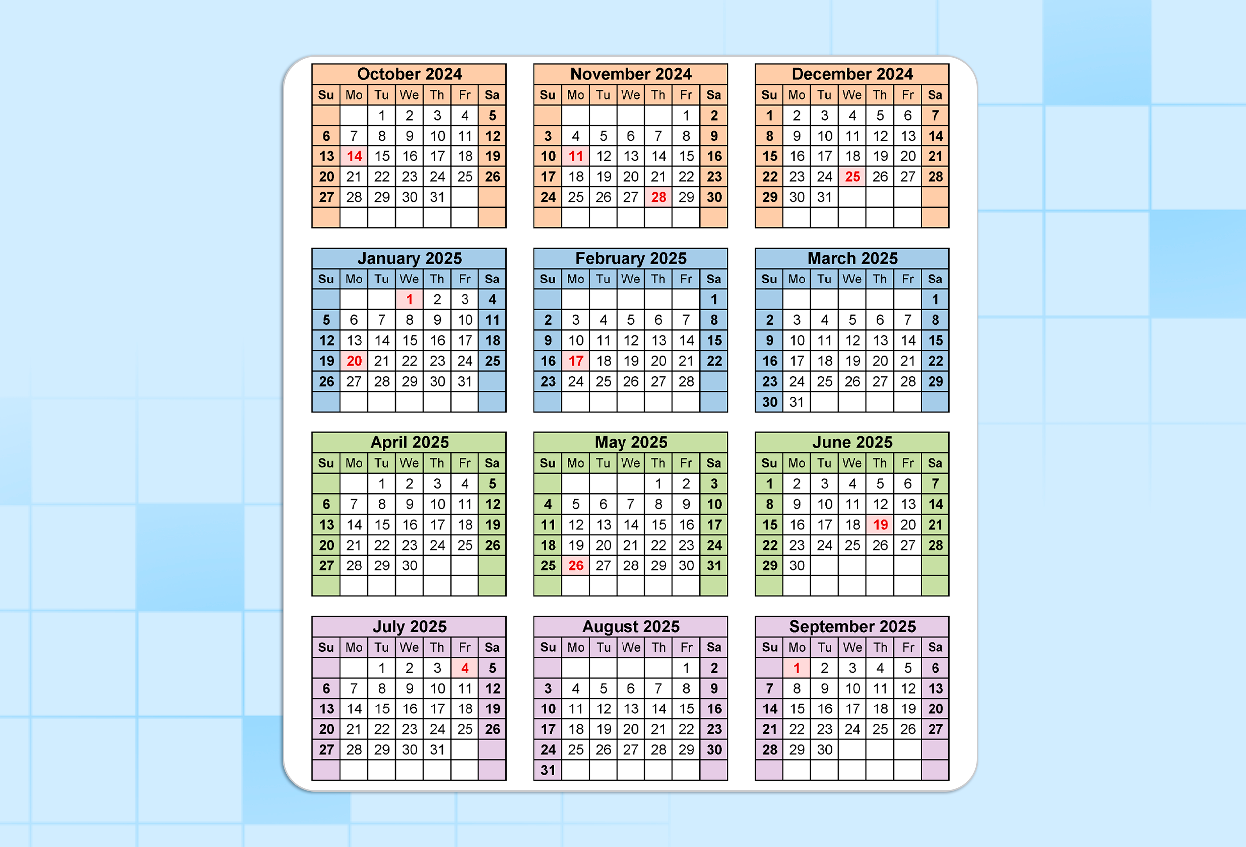 US Tax Calendar for 2025