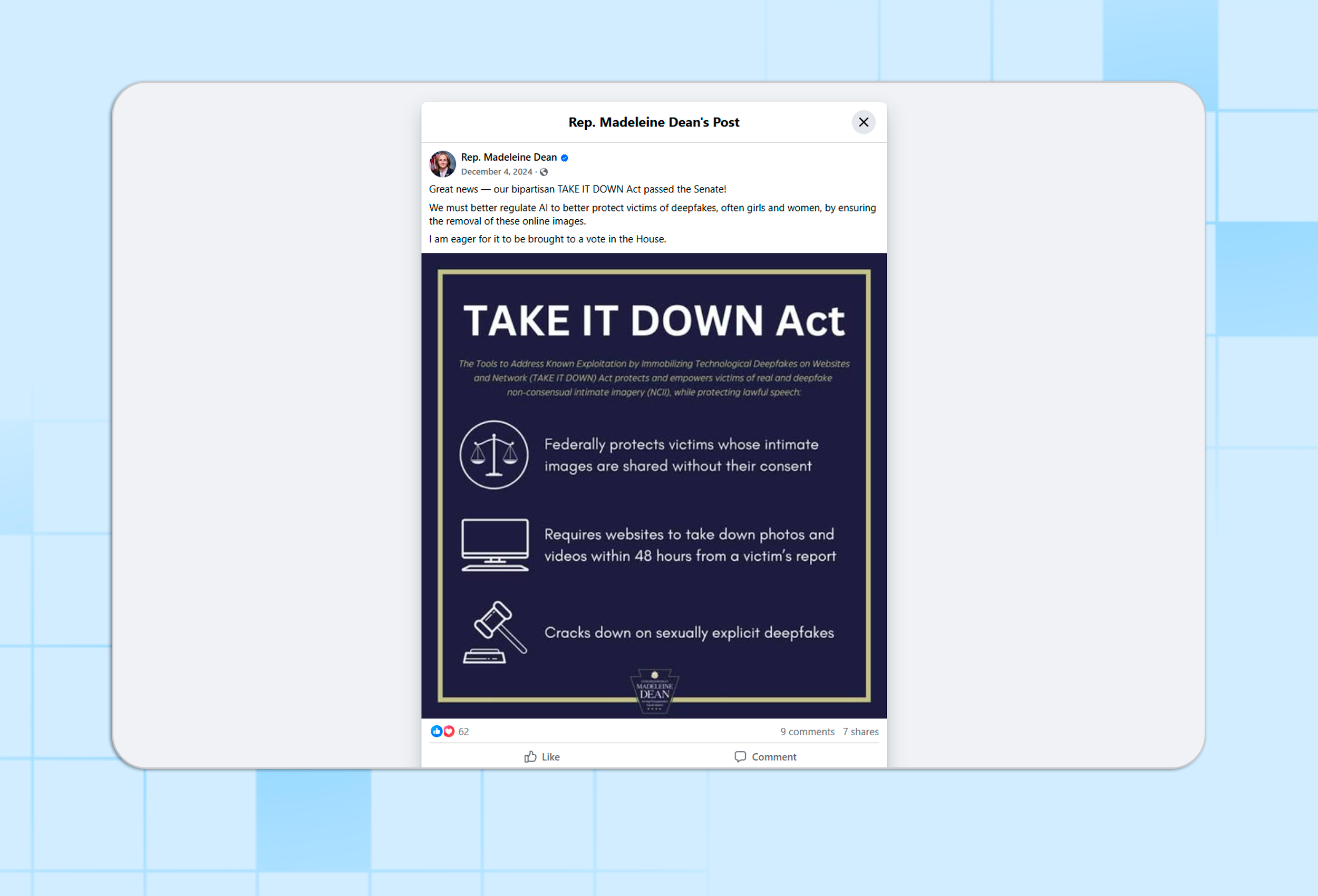 News about the passage of the TAKE IT DOWN Act in the Senate