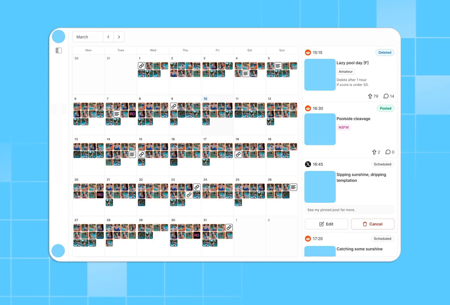 Example of a high-quality content calendar