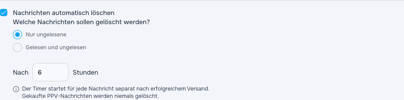 Automatisches Löschen ungelesener Nachrichten